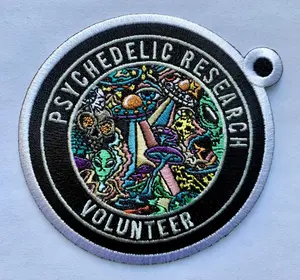 Psychedelic Researcher Volunteer Iron-On/Sew-On Patch Emo Punk 3.5 Embroidered