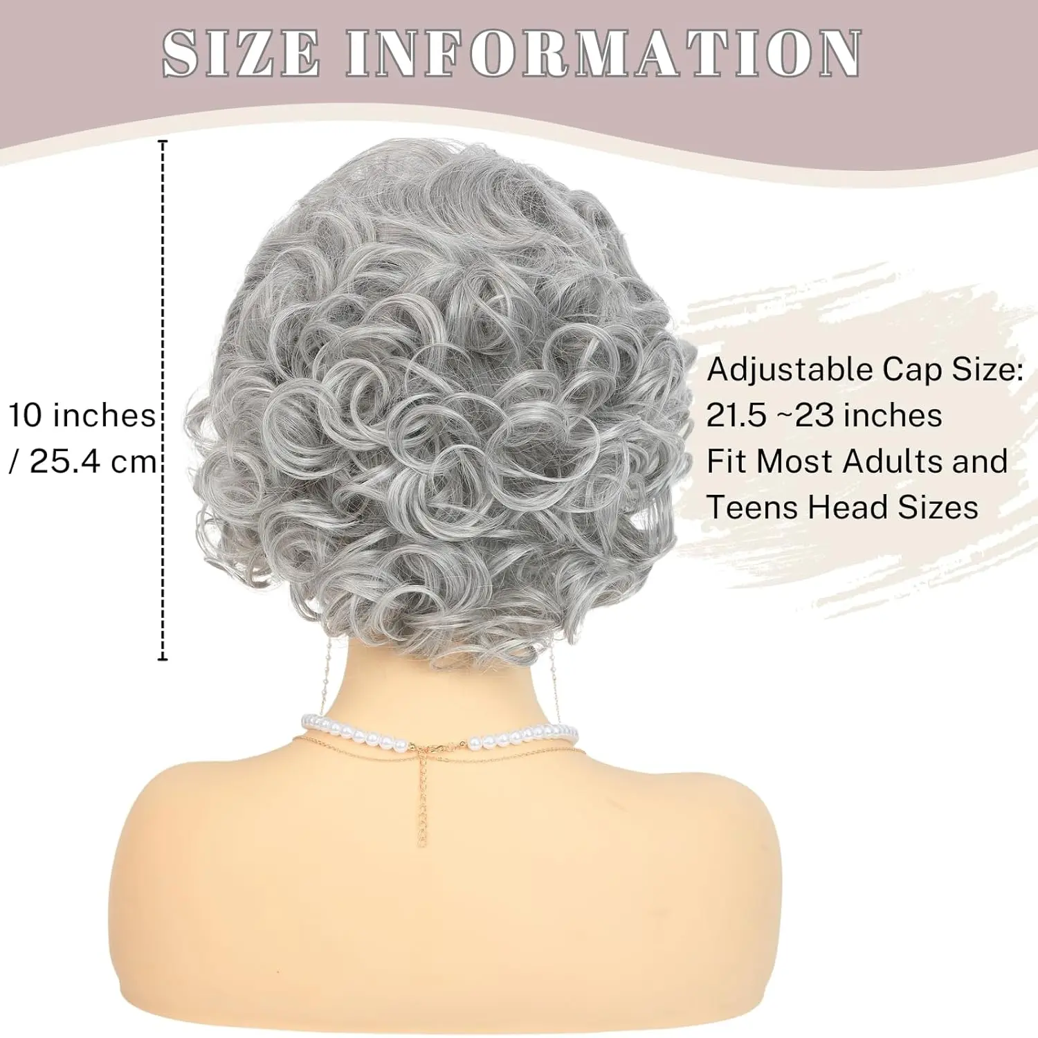 Old Lady Wig Costume Set for Women Short Curly Grandma Wig and Glasses Grey  Granny Wigs for Old Woman Halloween Party ( Grey/Old Lady) - TikTok Shop