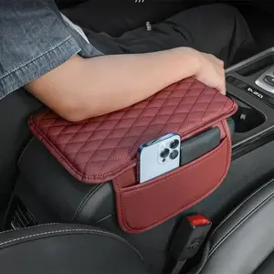 1pc Car armrest box with height pad and side storage bag multifunctional armrest pad