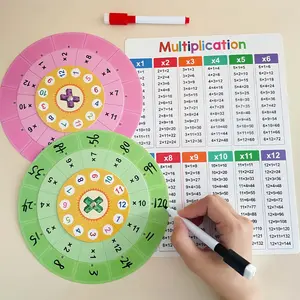 Math Multiplication Disk Teaching Aid Set, Reusable Erasable Rotating Disk, 1-12 Times Tables, Suitable for Daily Teaching and Home Use