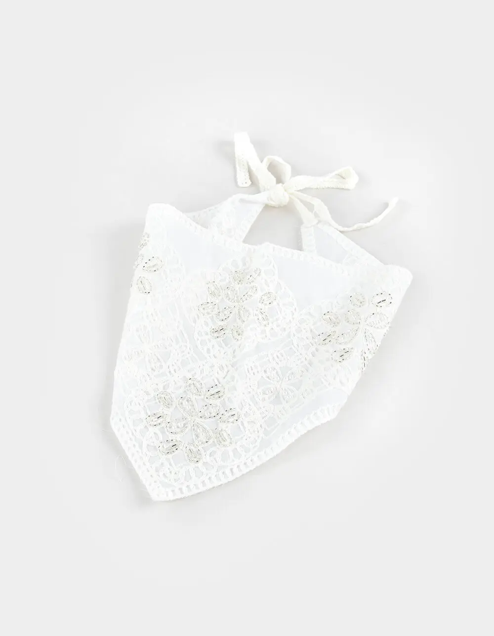 FULL TILT  Womens Beaded Embroidered Hair Scarf, Cream