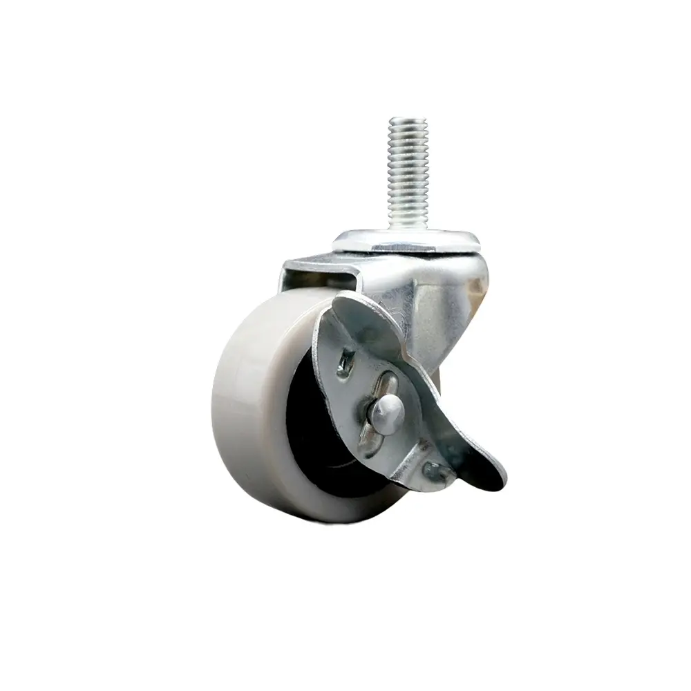 Service Caster SCC-TS05S210-TPRS-SLB-M1215 2 in. Swivel Thermoplastic Rubber Caster Wheels with 12 mm 1.75 TPI x 1.5 in. Threaded Stem Caster & Brake