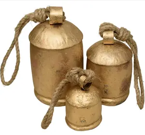 Vintage Handmade Rustic Door Hanging Bells Harmony Cow Bells for Lucky Christmas Décor Farmhouse Metal Shabby Chic Bells