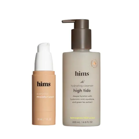 Hims High Tide Cleanser + Everyday Moisturizer Skin Care Kit - Shea & Hyaluronic Acid Formula, Gentle Cleanse + Moisturize Duo, Hydrating, Acne-Fighting, Skin Repair