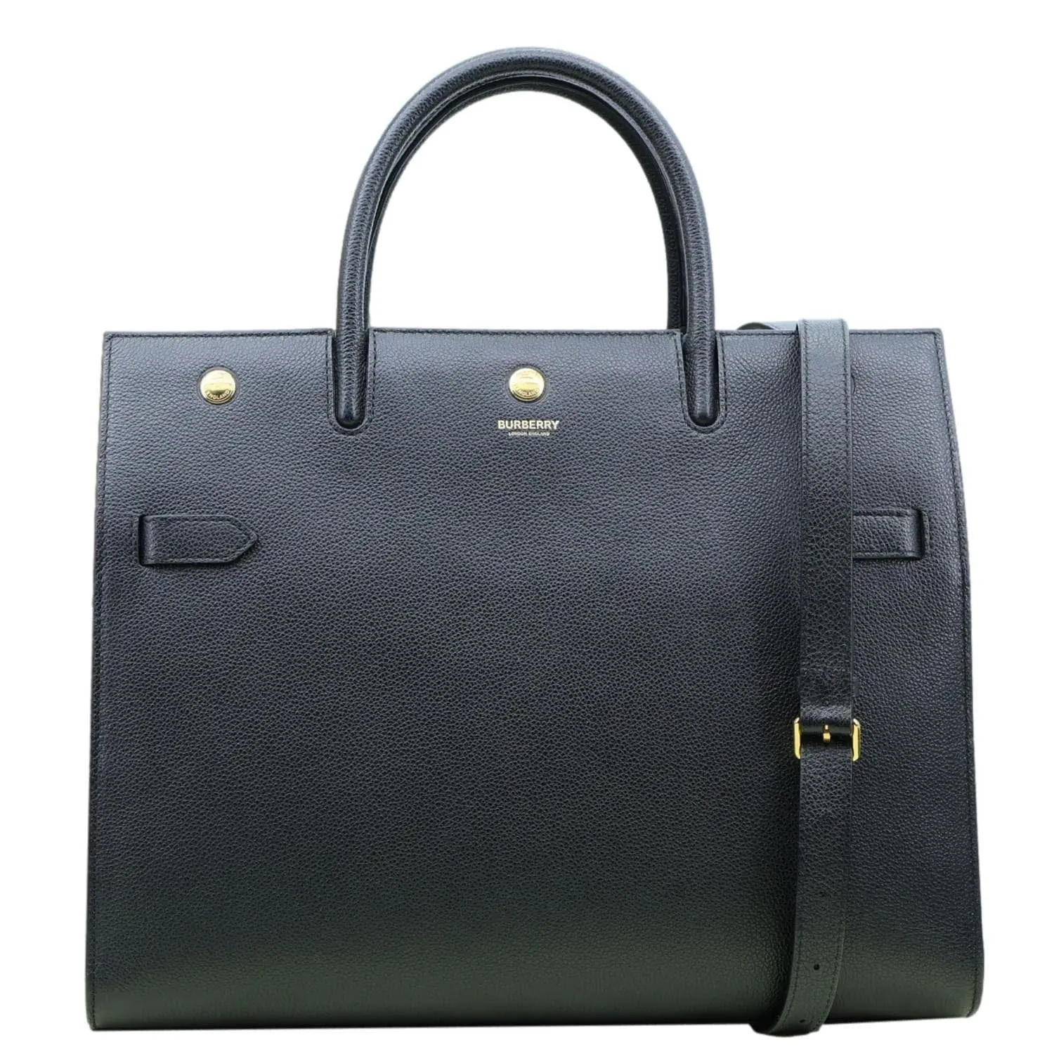 Pre-owned BURBERRY Leather Tote Bags Title Pebbled Tote Bag Black