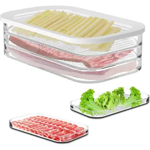 Lunch meat container for fridge 3layer stackable cold cuts storage containers with lid 1 pack