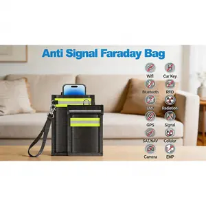 5 Pack EMP Proof Faraday Bags, Faraday Pouches for Laptops, Tablets, Phones and Car Keys, Faraday Cage with Handle and Reflective Strip, Fireproof and Waterproof Bags for Electronics     Miro up
