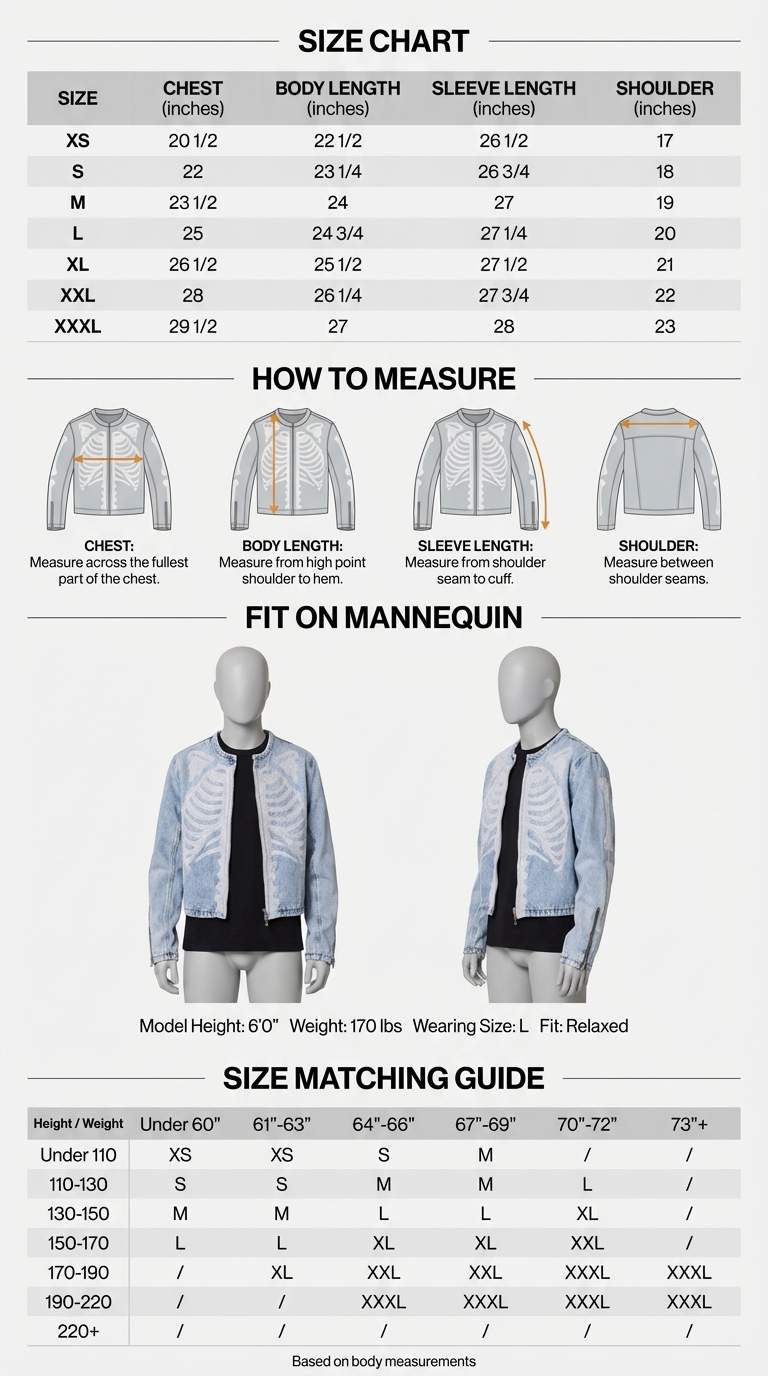 mnml Skeleton Moto Jacket - Washed Blue