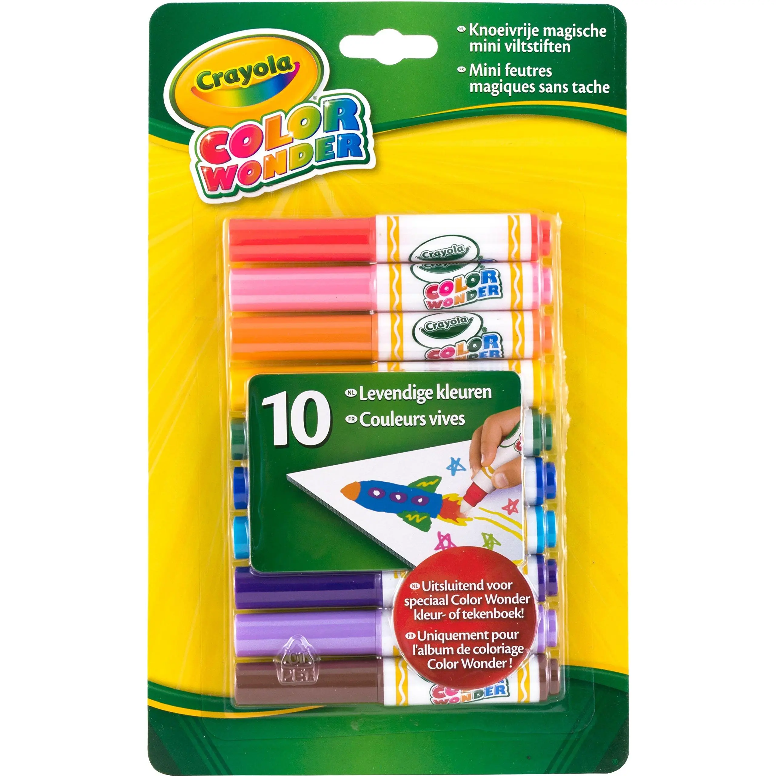Crayola Color Wonder Markers Pack - Mess-Free Art Writing Tool for Kids Ages 3-6, 10-Count Creative Play Office Stationery, Unisex
