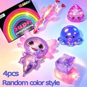 4-Piece World Theme Fufu Toy Set, 3D Touch Slow Rebound Fidget Sensory Stress Relief Squishy Fidgets, Desk Decor, Gift Box Birthday/festival Christmas Gift