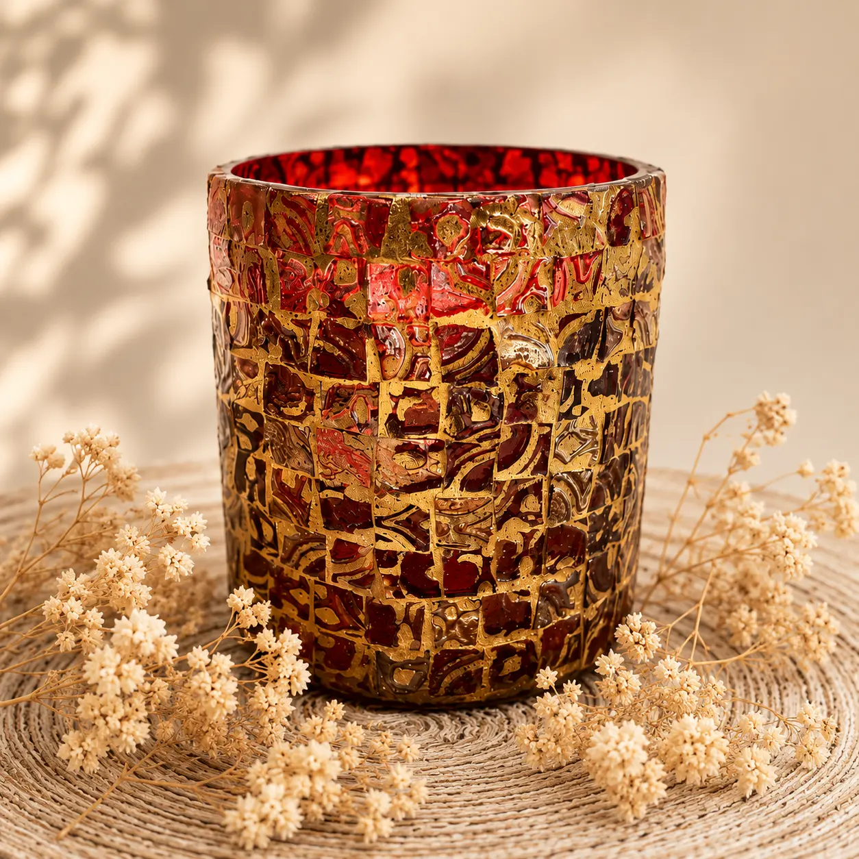 Amber Mosaic Vintage Candle