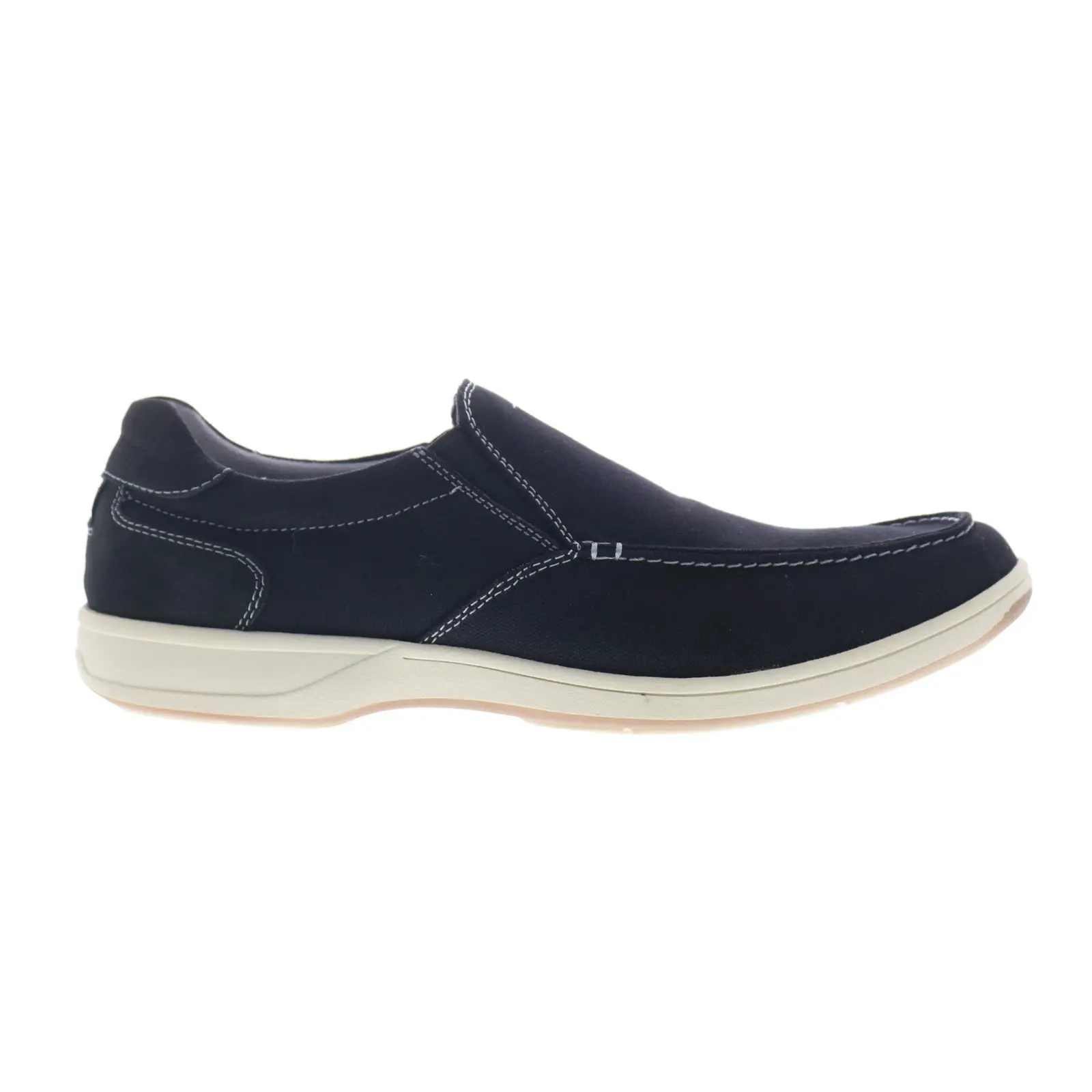 Florsheim Lakeside Canvas Slip On Mens Black Extra Wide Loafers Shoes