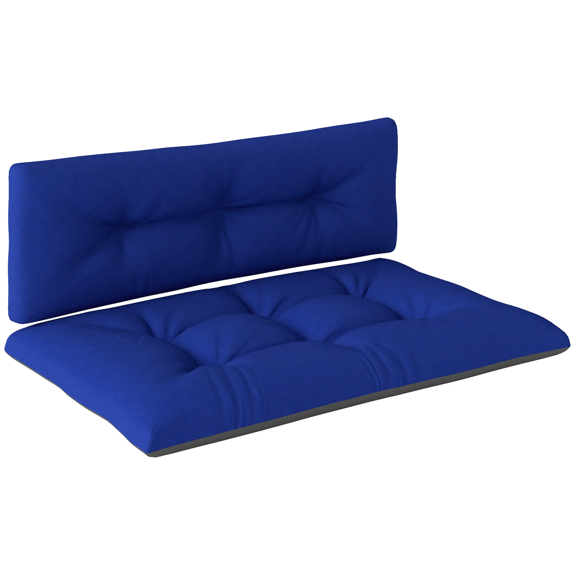 Outdoor 2-Seater Pallet Replacement Cushions - 3.9" Thick, Tufted Design, Navy Blue for Garden, Patio