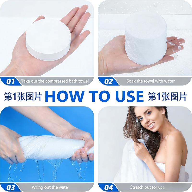 5 Large Disposable Bath Towels 27.5"x55" Individually Wrapped Soft Thick Eco-Friendly Perfect for Travel Hotel Beach Gym