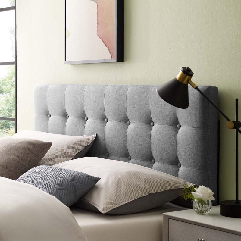 Modway Emily Queen Upholstered Fabric Headboard in Gray
