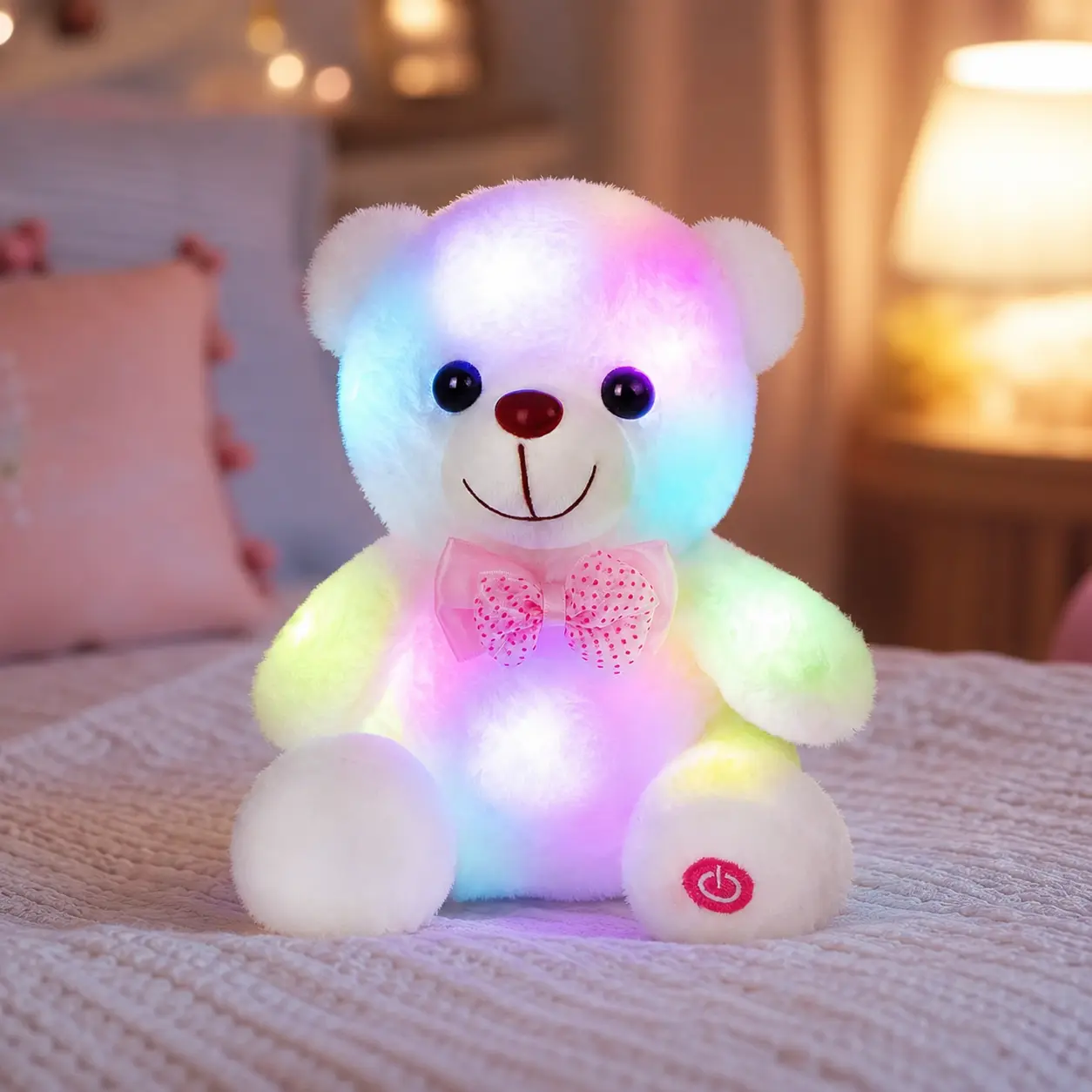 WEWILL Light Up Plush Toy, Soft LED Glow Stuffed Animal Night Light, Cute Plush Gift for Girls & Boys, Birthday Christmas Present