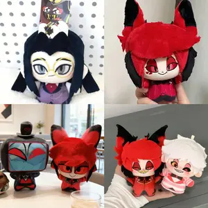 Stuffed 10cm Anime Game Hell Hotel Sir Pentious Alastor Vox Lucifer Angel Plush Doll COS Backpack Pendant Keychain Toy Xmas Gift