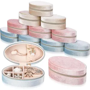 12 count Small  Travel  Box Mini  Case Portable Organizer Pouch Bridesmaid Proposal  for Women (Oval)