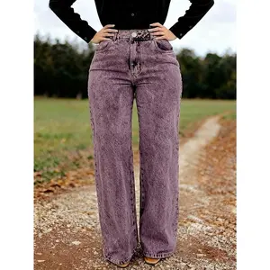 Women's High Stretch Straight-Leg Zipper Jeans - Street Style with Pockets, Four Seasons Comfortable Machine Washable Fabric, Functional and Fashionable Design, Comfortable Fit