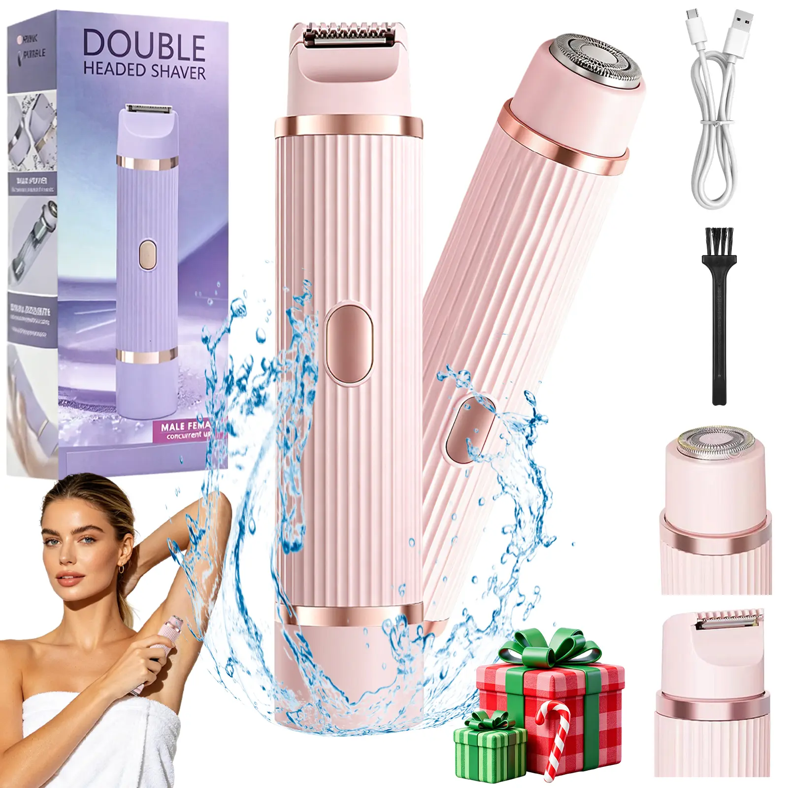 Women's 2-in-1 Electric Bikini Trimmer, Personal Care Appliance for Beauty & Grooming