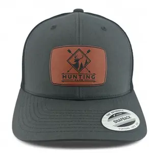 Hunting Club SnapBack Hat with Custom Leather Patch for Outdoor Enthusiasts