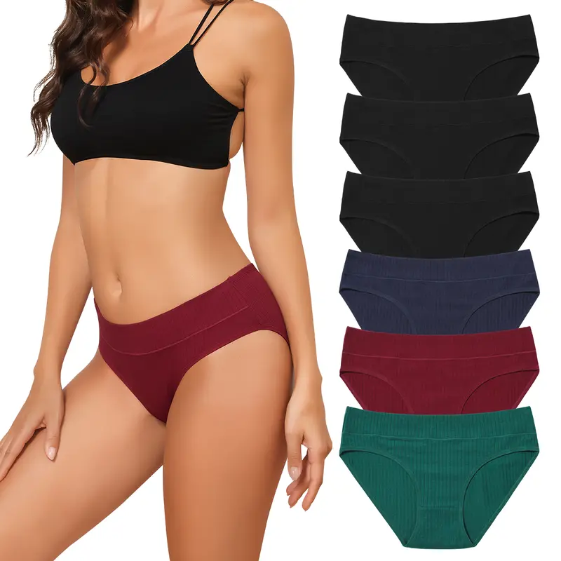 LEVAO Women's Plus-Size Cotton Cheeky Hipster Panties, 6-Pack Chic Buttery Soft No-Show Period Underwear with 100% Cotton Crotch, Breathable Stretch Assorted Color Yoga Underwear
