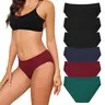 LEVAO Women's Plus-Size Cotton Cheeky Hipster Panties, 6-Pack Chic Buttery Soft No-Show Period Underwear with 100% Cotton Crotch, Breathable Stretch Assorted Color Yoga Underwear