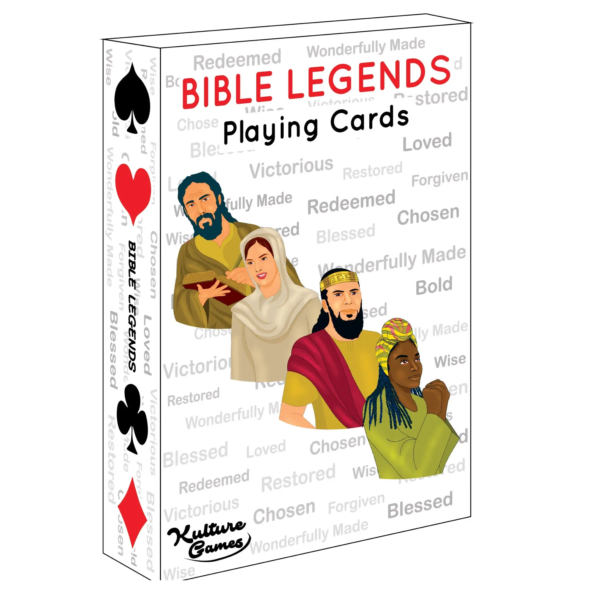 Bible Legends - Diverse Bible Characters, Stories & Encouraging Bible Verses - Trivia Card Game - Christian Cards for Family Game Night - Christian Gifts