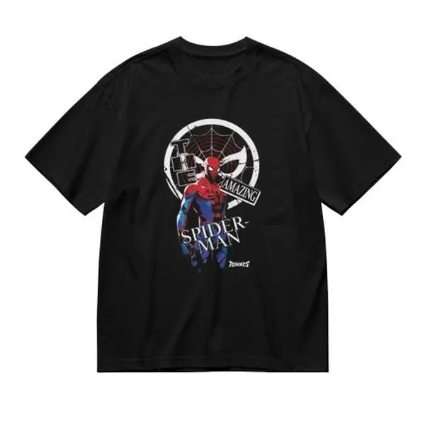 Marvel Spider-Man T Shirt Cotton Crewneck Short Sleeve Streetwear Graphic Tee Featuring The Original Web Slinger In Bold Iconic Portrait Style
