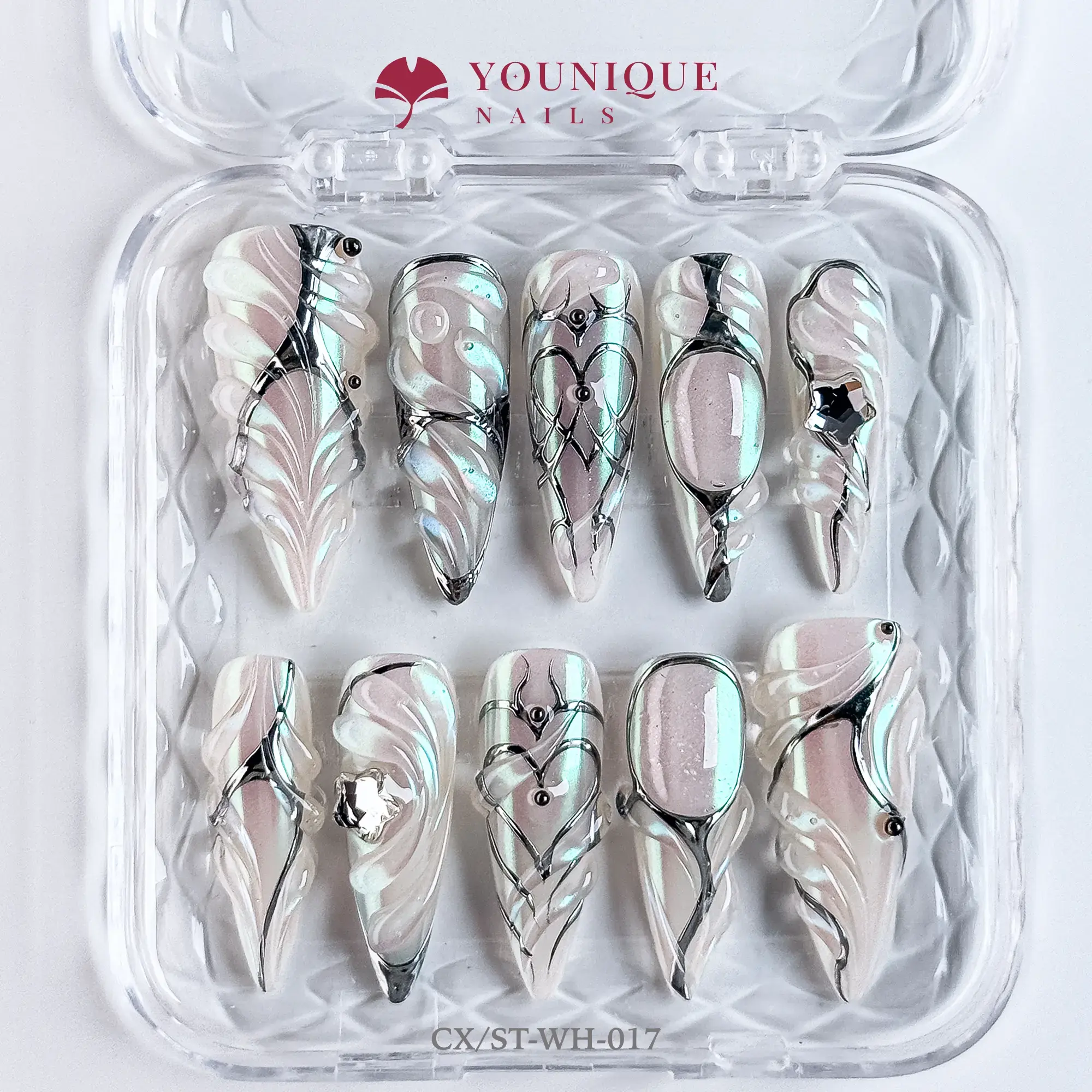 10PCS 100% Handmade Press-On Nails | Reusable Colorful Art