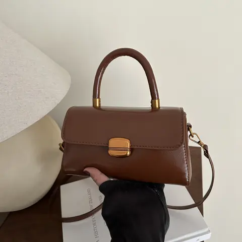 Retro Shoulder Bags, Designer Satchel Purses For Women, Small Cute Crossbody Handbag, Ladies Vegan Leather Top Handle Bags