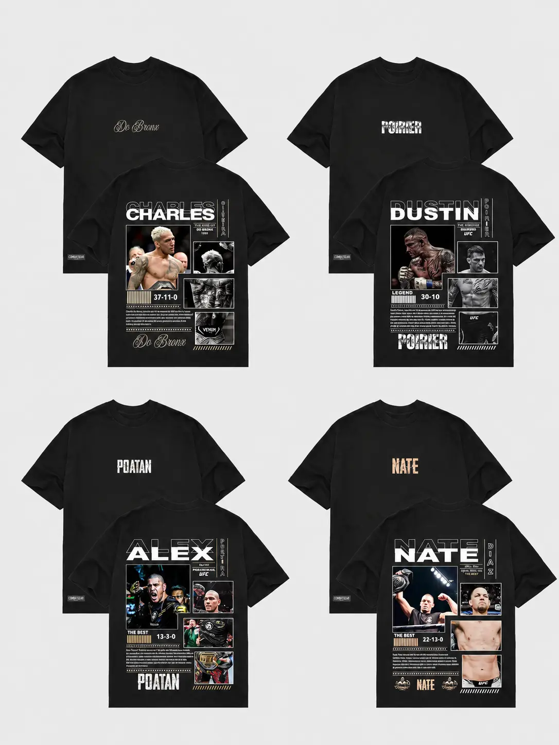 Men's MMA Fighters Graphic T-Shirt - Soft Breathable Cotton Washed Short-Sleeve Crew Neck Top, Champion-Style Sports Fabric Apparel for Gym, Streetwear & Casual Wear