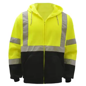 Work Force Class III Hooded Sweatshirt Reflective Hoodie Zip Up