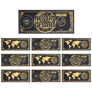 10 Global Map Theme Gold Foil Commemorative Bills, Exclusive Collectible Collection for Enthusiasts, Unique Memorabilia for Collectors
