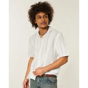 Hollister Boxy Short-Sleeve Linen-Blend Shirt