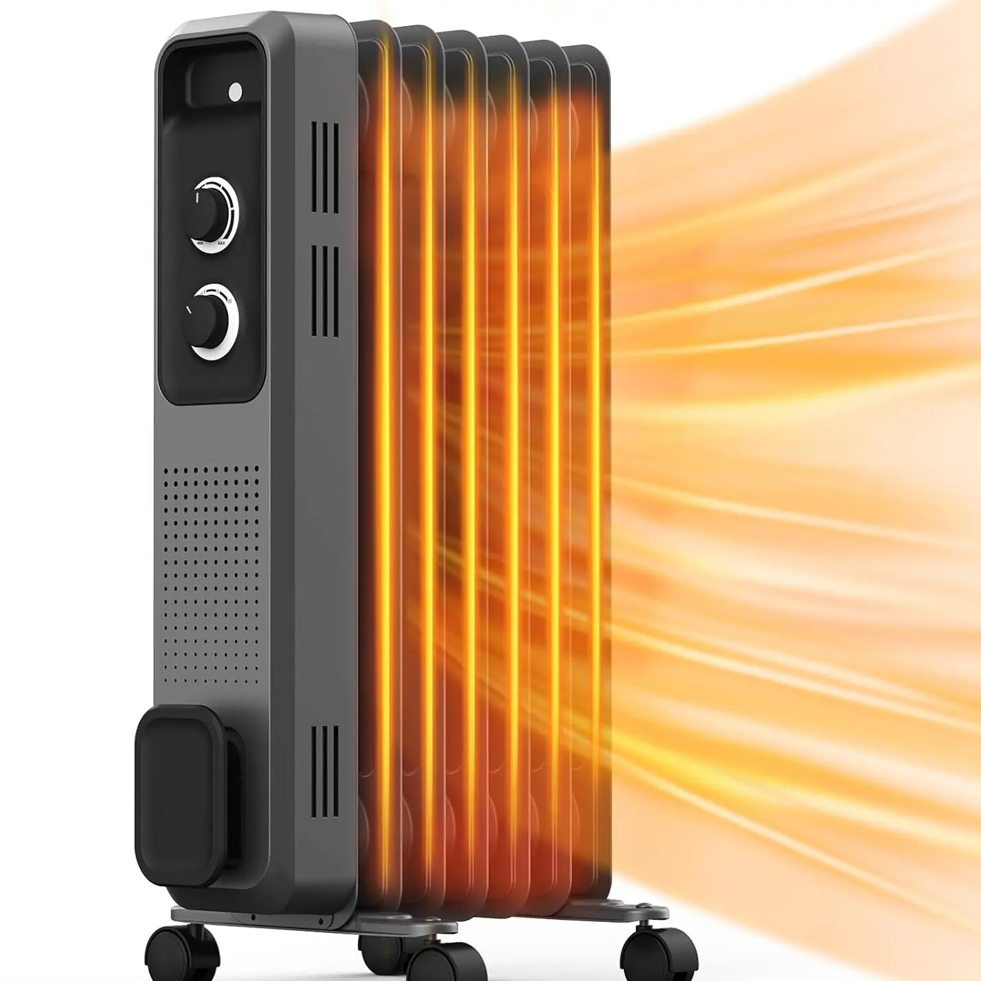 Oil Filled Radiator Heater,1200W Electric Space Heaters with 3 Heat Settings,Overheat & Tip-Over Protection,Quiet Radiator Heater for Home Office Indoor Use