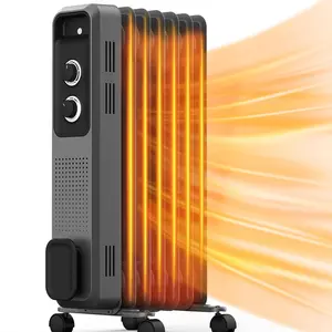 Oil Filled Radiator Heater,1200W Electric Space Heaters with 3 Heat Settings,Overheat & Tip-Over Protection,Quiet Radiator Heater for Home Office Indoor Use