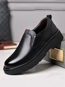 Men's Business Style Solid Color Lace Up Oxfords, Fashionable Comfortable Formal Dress Shoes for Work Office, Male All-match Shoes for Daily Wear, Round Toe Footwear