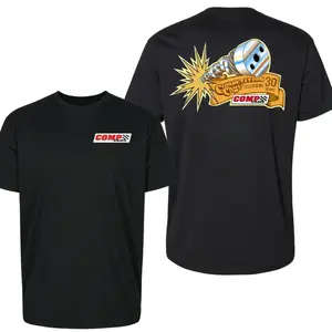 COMP Cams 30 Year Anniversary Camshaft Graphic T-Shirt, Classic Fit Crewneck, Vintage Racing, Engine Builder Streetwear Style, For Drag Racers, Mechanics & Performance Car Fans