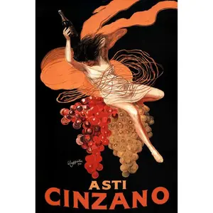 Leonetto Cappiello Asti Cinzano Art Deco Liquor Vintage French Wall Art Nouveau 1920 Booze Poster