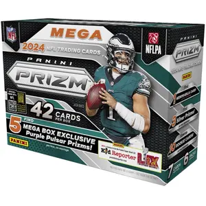 2024 NFL Panini Prizm Hobby Mega Box (Purple Pulsar) - Collectible Football Sports Trading Cards