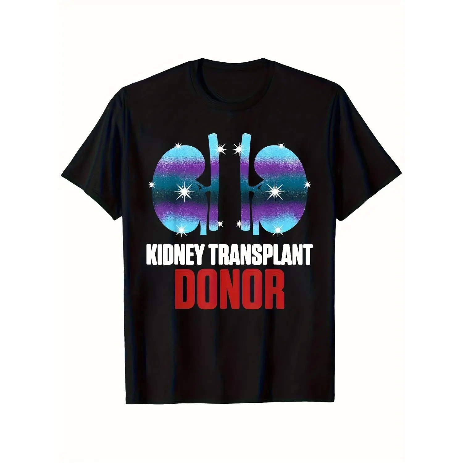 1pc, Men's Kidney Transplant Donor Awareness Graphic T-Shirt - Soft and Breathable, All-Season Casual Wear, Machine Washable, for Daily Comfort, Vibrant Print