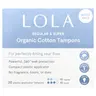 Lola Organic Cotton Tampons with Plastic Applicators, Regular & Super, 20 Tampons