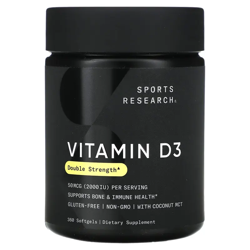 Sports Research Vitamin D3, 50 mcg (2,000 IU), 360 Softgels