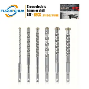 6pc Heavy Duty Masonry Drill Bits 6-16mm - Carbide Tips for Walls/Tile/Stone | Anti-Vibration Handle & Quick Change | USA Fast Ship