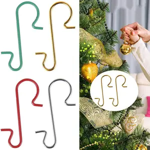 Christmas Ornament Hooks 50-Pack Mini S-Shaped Tree Hanging Hooks Decorative Hangers for Balls Decor and Holiday Party