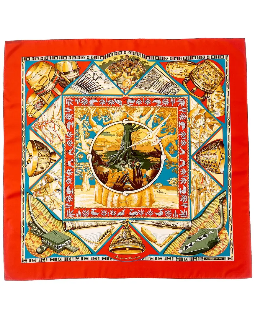 Hermès Au son du Tam-Tam Laurence Bourthoumieux Silk Scarf (Authentic Pre-Loved)
