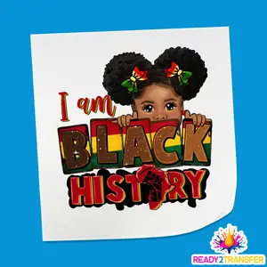 I Am Black History, Kid Portrait Illustration - Black History Month  DTF Transfer