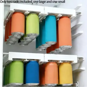 2-Piece Can Holder Set, Large and Small Capacity, Hanging Soda Can Organizer, Refrigerator Beverage Storage Rack, Easy-To-Use Design
