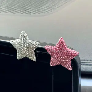 Car Decor Star Full Drill Luxury Center Console Decoration Goddess Style High-End Princess Butterfly Car Display Stand Gift Valentine's Day, Girly Car Interior Decorative Sets